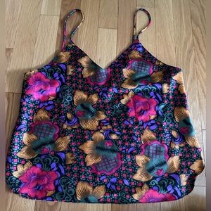 Jo. Intimates colorful floral print gorgeous medium camisole 100% polyester.